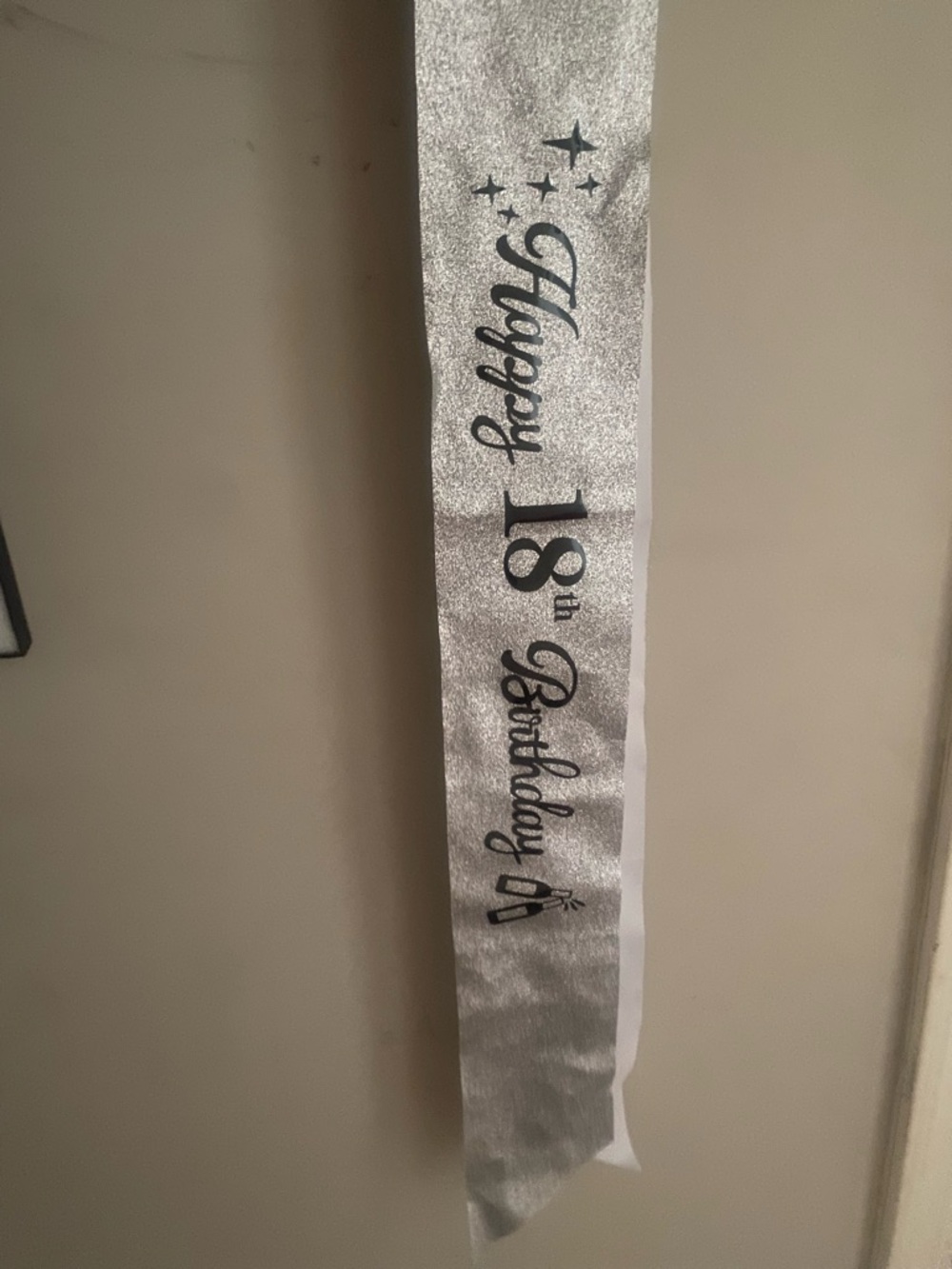 Silver "Happy 18th Birthday" Sash - Party Accessory